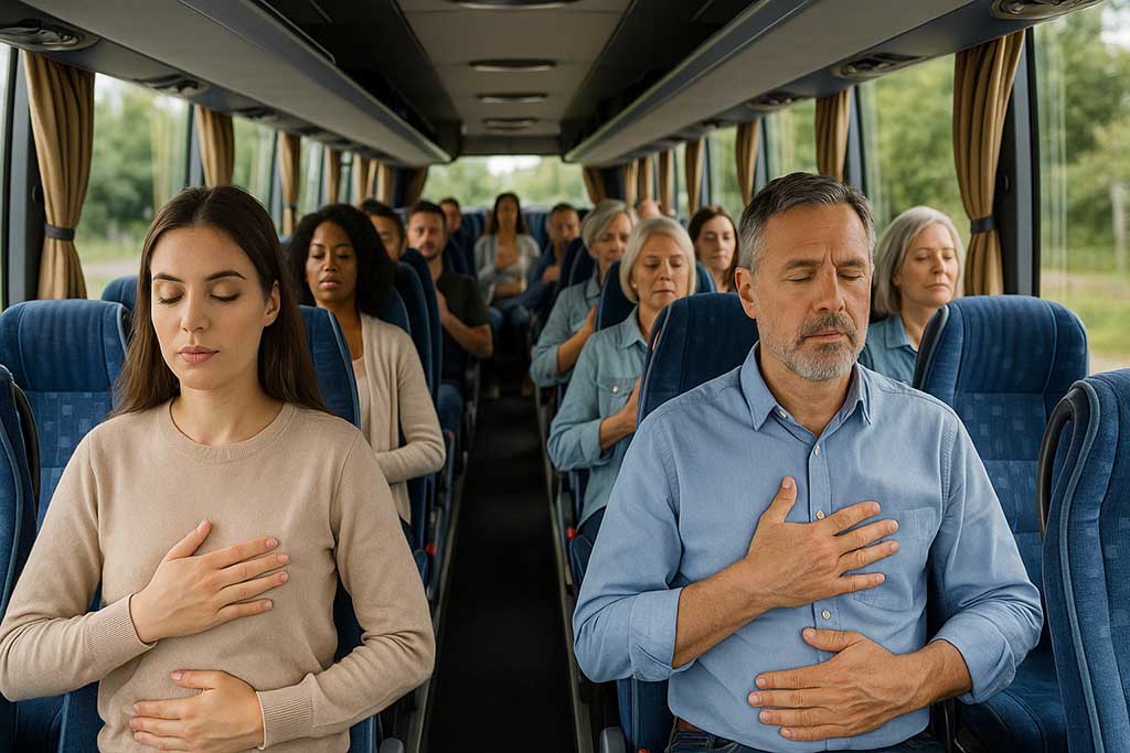 Mindfulness ombord – planera en hållbar yogaresa med buss