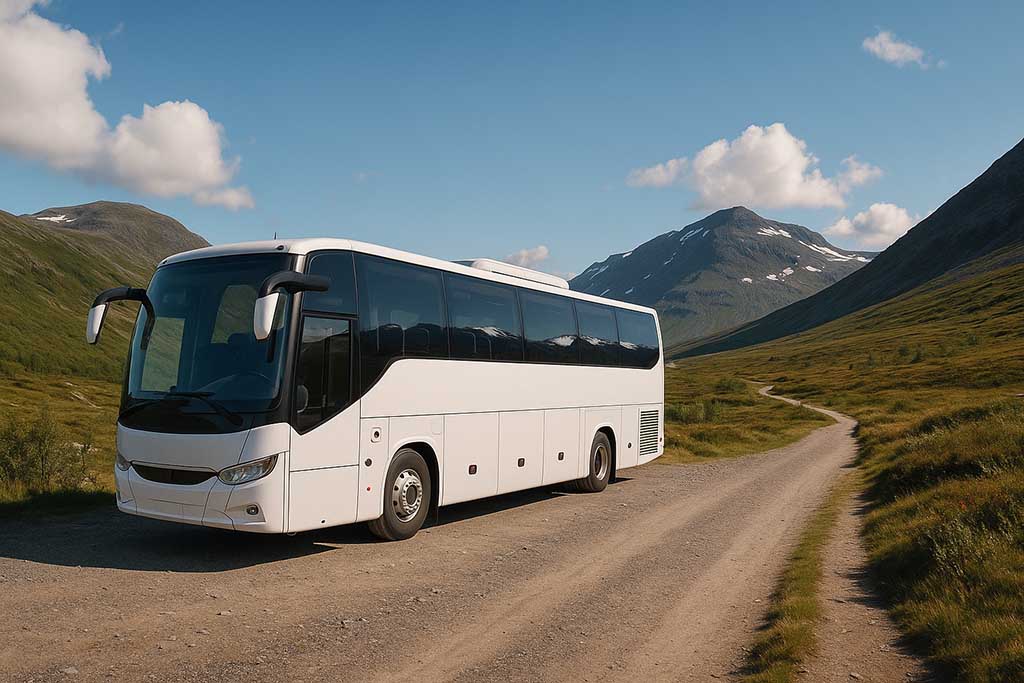 Buss parkerad vid Kungsleden