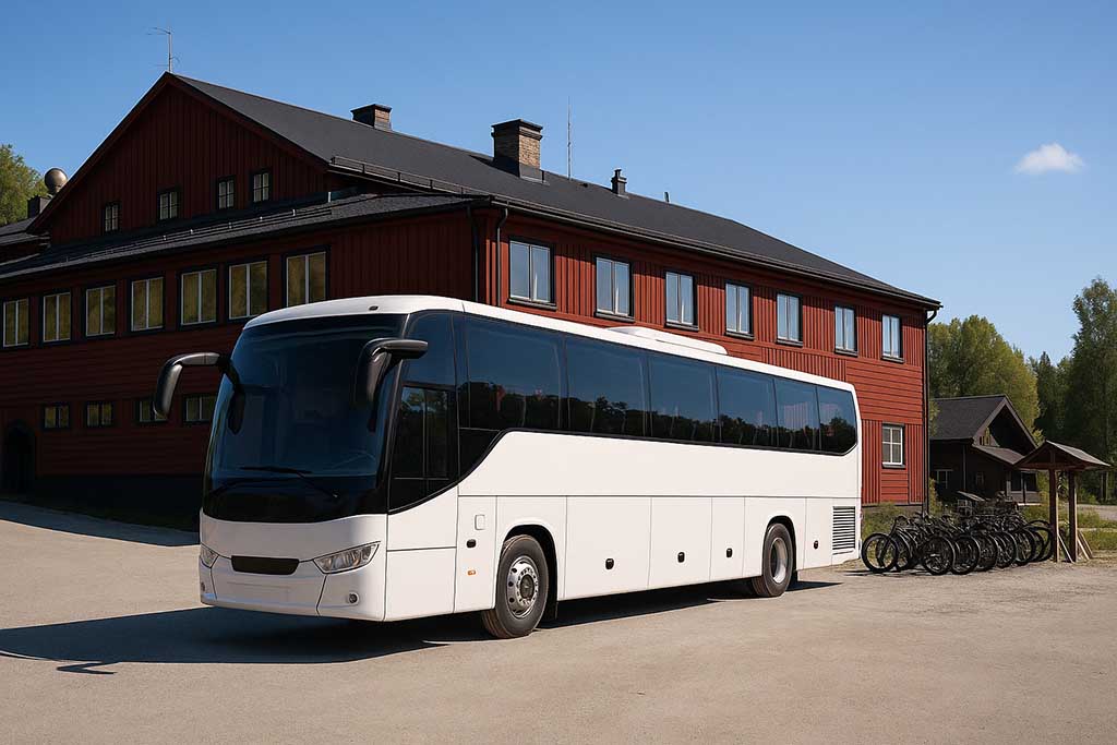 Buss vid Vålådalens Fjällstation